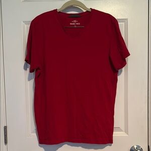 H&M Men’s Red Short Sleeve V-Neck Tee Shirt